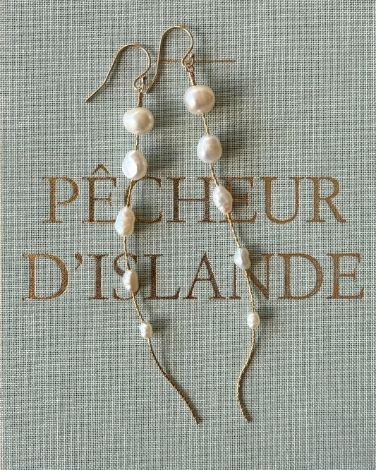 Long Baroque Freshwater Pearl Earrings – 14 K Gold-Filled
