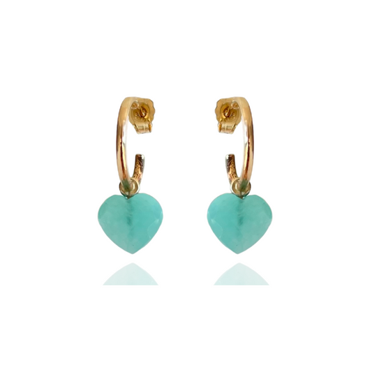 Namu Amazonite Heart Hoops