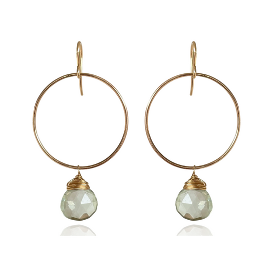 Bikini Green Amethyst Hoops