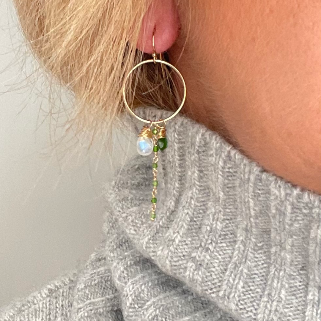 Capri Chrome Diopside Hoops