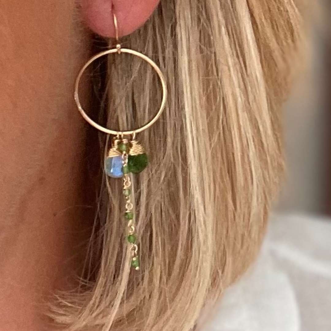 Capri Chrome Diopside Hoops