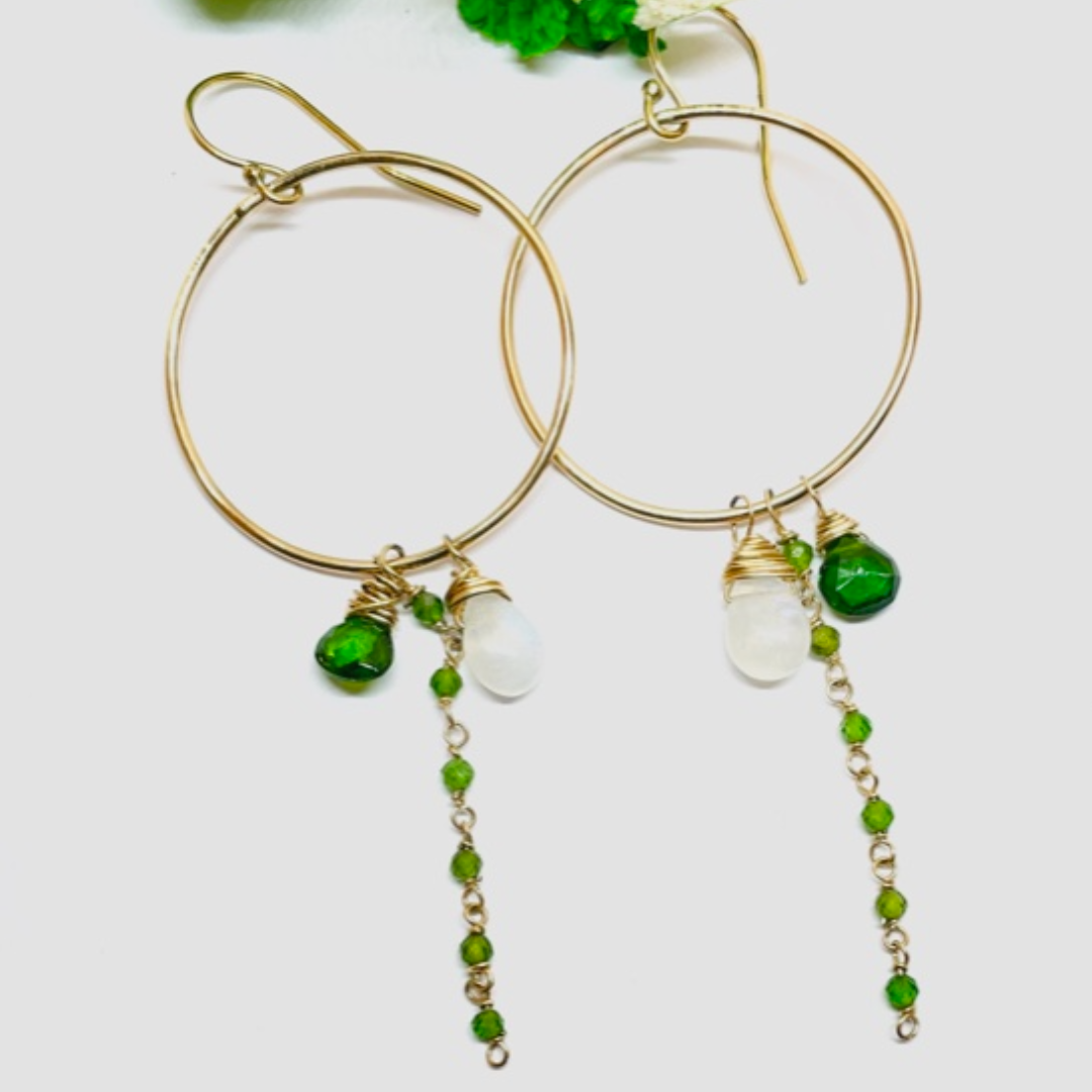 Capri Chrome Diopside Hoops