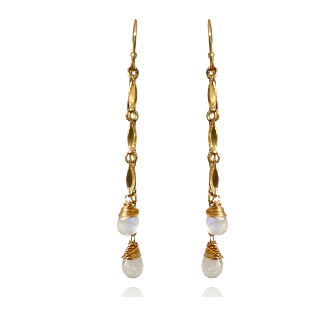 Victoria Double Pierre de lune BO Pendantes