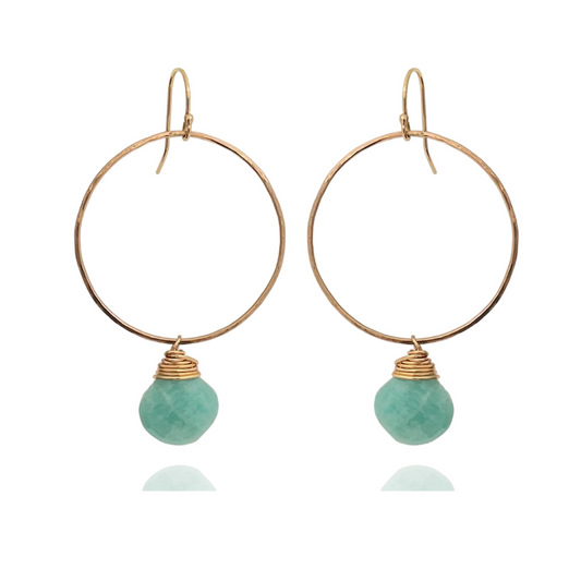 Flint Amazonite Hoops