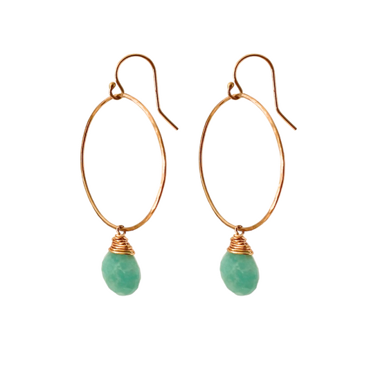 Flint Amazonite Hoops
