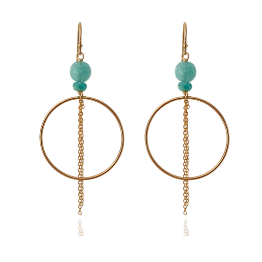 Hiva Amazonite Hoops