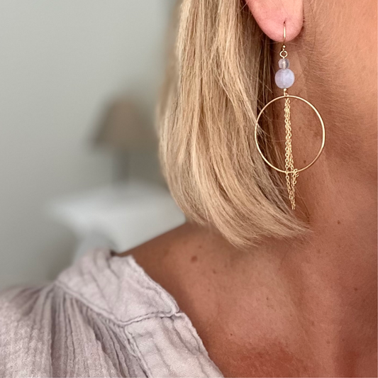 Hiva Chalcedony Hoops