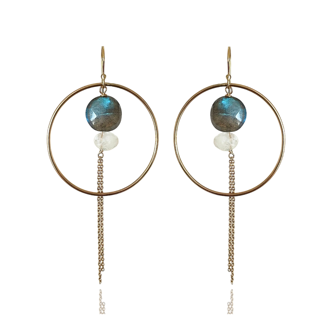 Keokea Labradorite Hoops