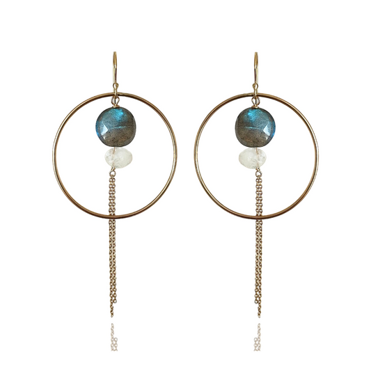Keokea Labradorite Hoops