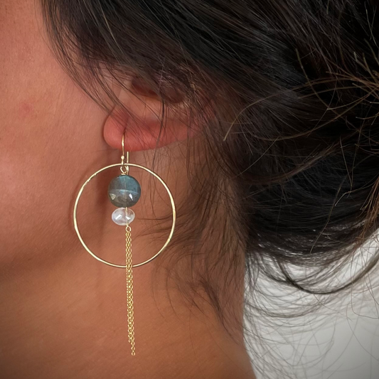 Keokea Labradorite Hoops