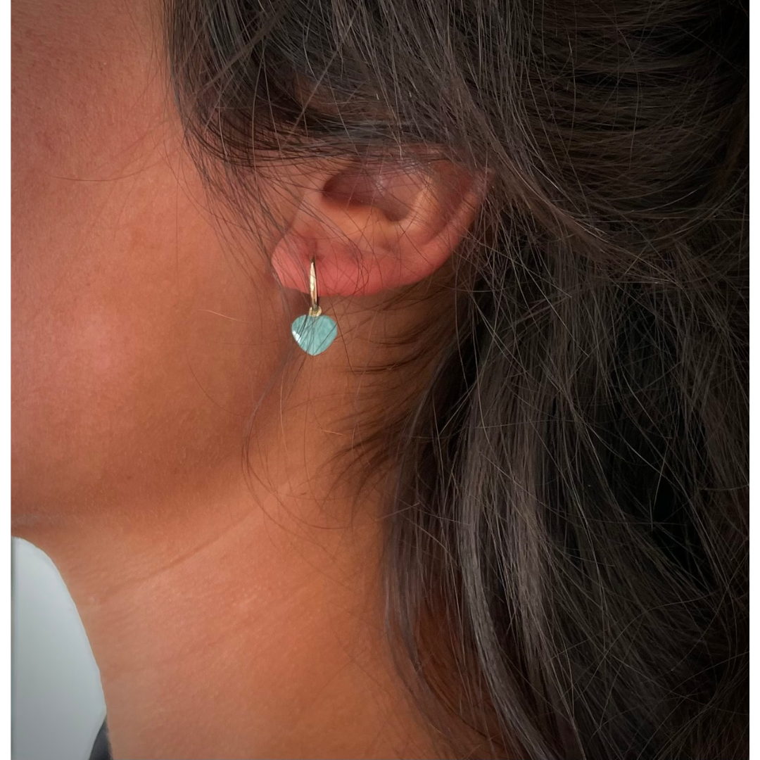 Namu Amazonite Heart Hoops