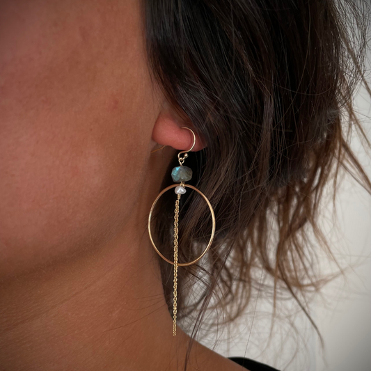 Napili Labradorite Hoops