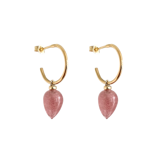 Vava Strawberry Quartz Hoops