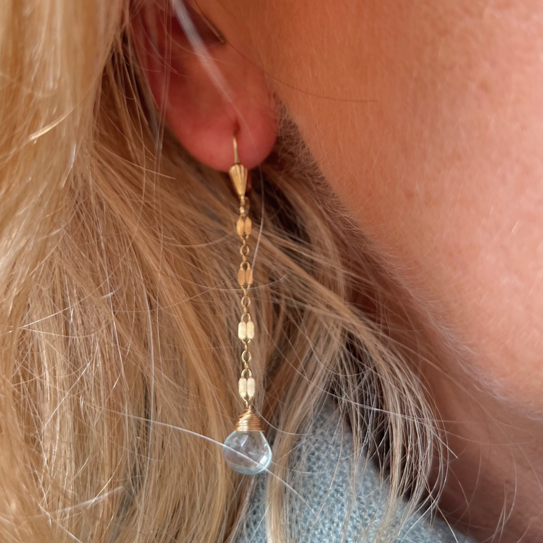 Nosy Be Aigue-Marine Dormeuse