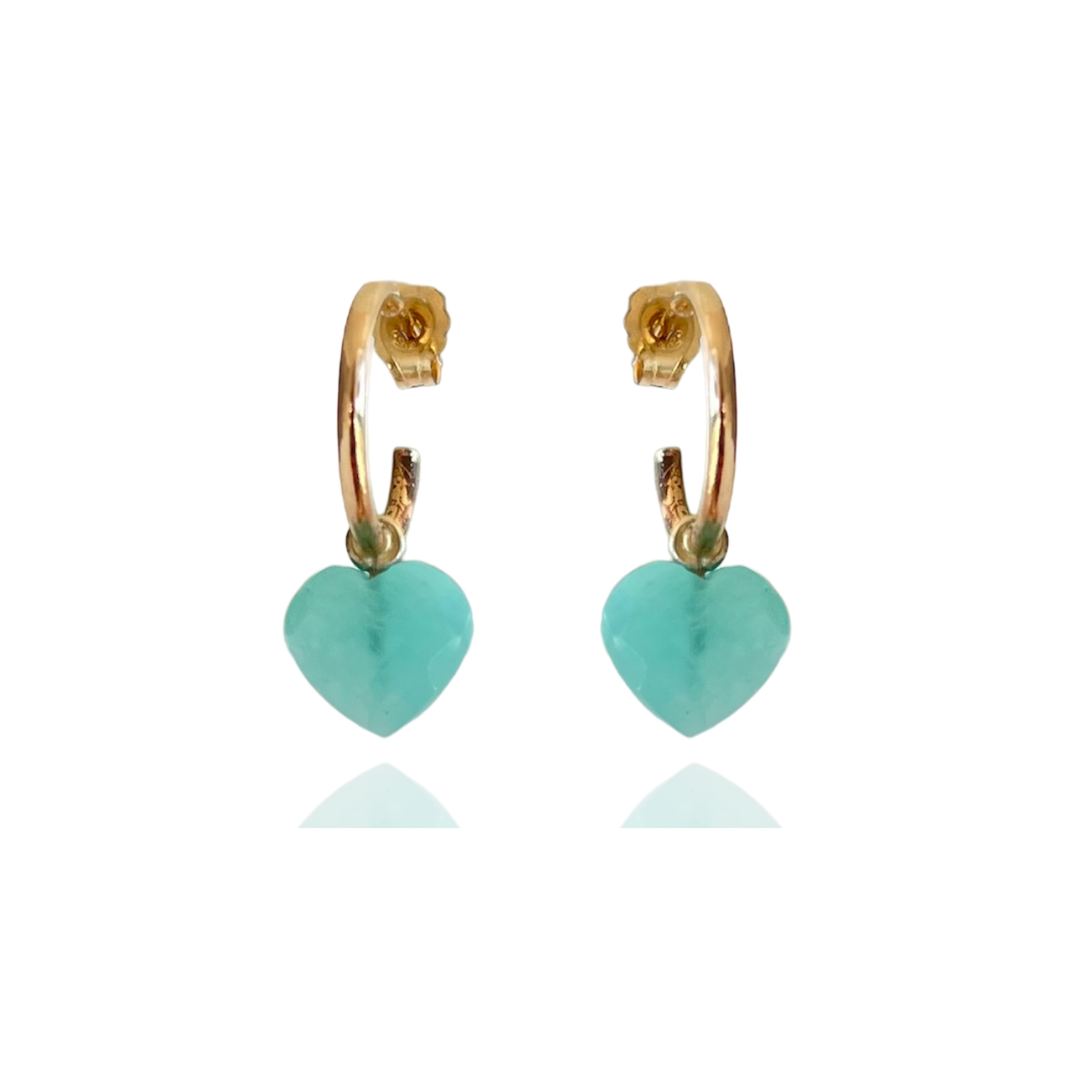 Namu Amazonite Heart Hoops