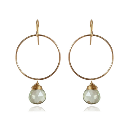 Bikini Green Amethyst Hoops