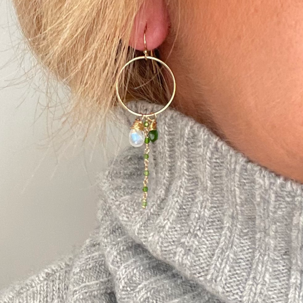 Capri Chrome Diopside Hoops