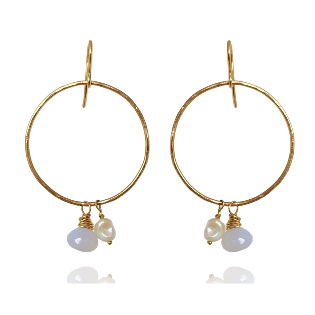 Corfu Chalcedony Hoops