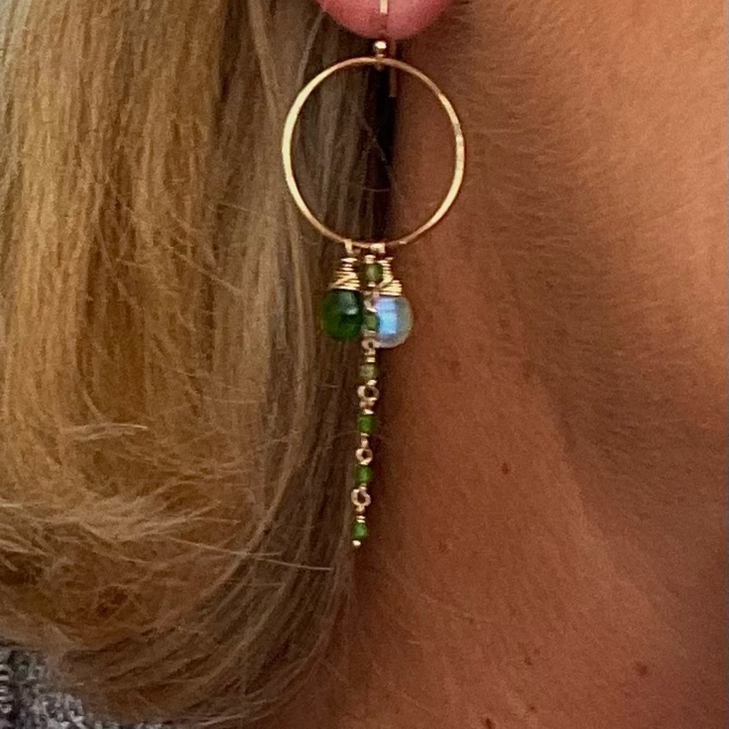 Capri Chrome Diopside Hoops