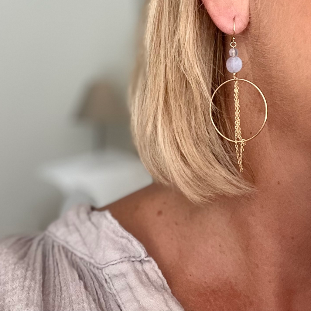 Hiva Chalcedony Hoops