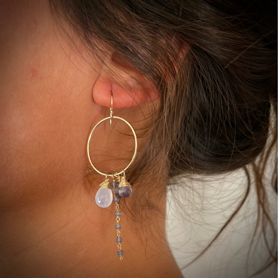 Honolulu Chalcedony Hoops