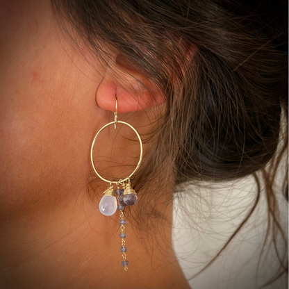 Honolulu Chalcedony Hoops