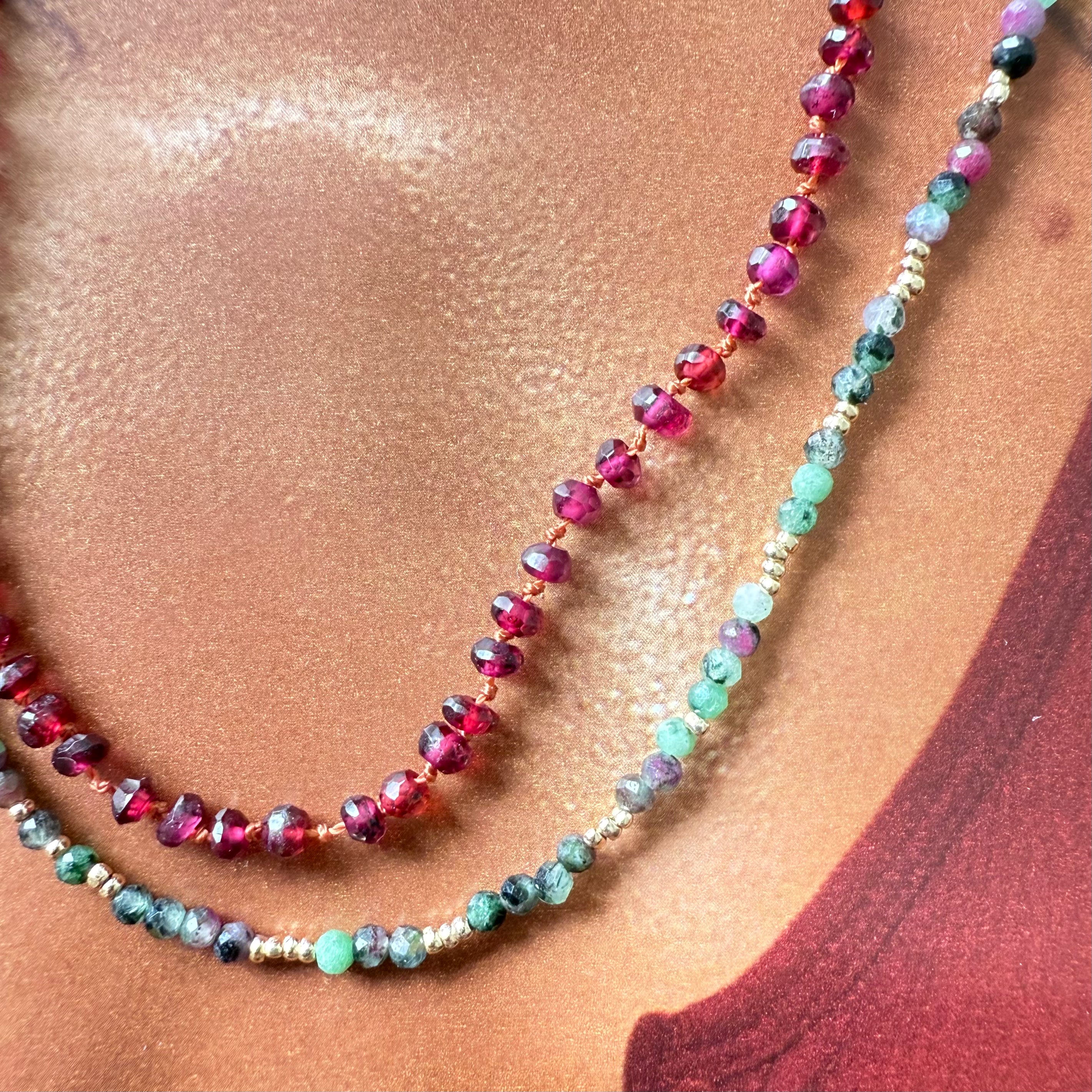 Garnet Necklace - Knotted