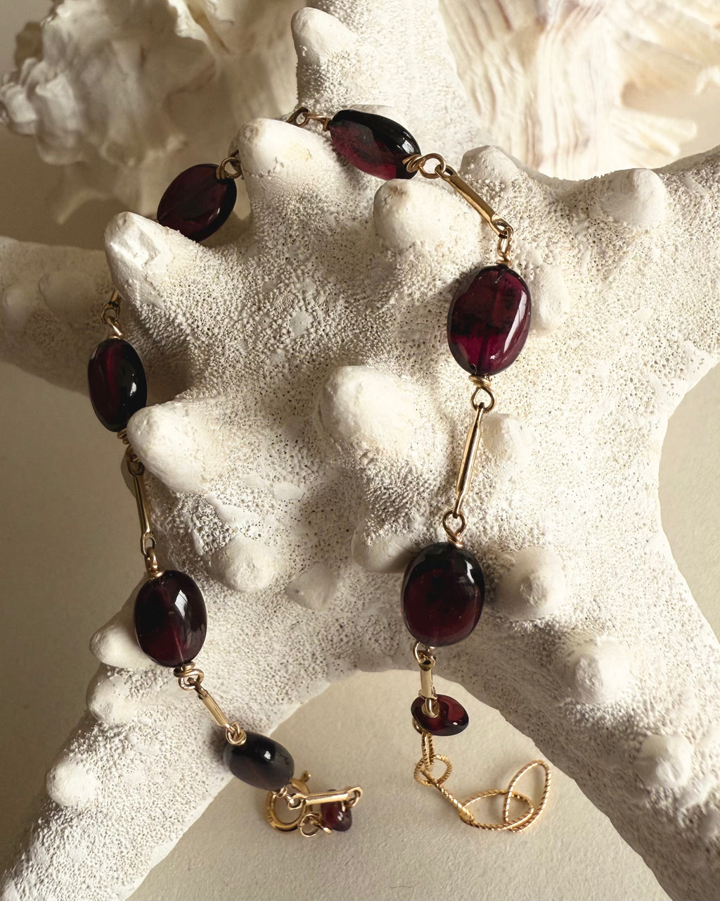 Bracelet Garnet Oval - Smooth Beads