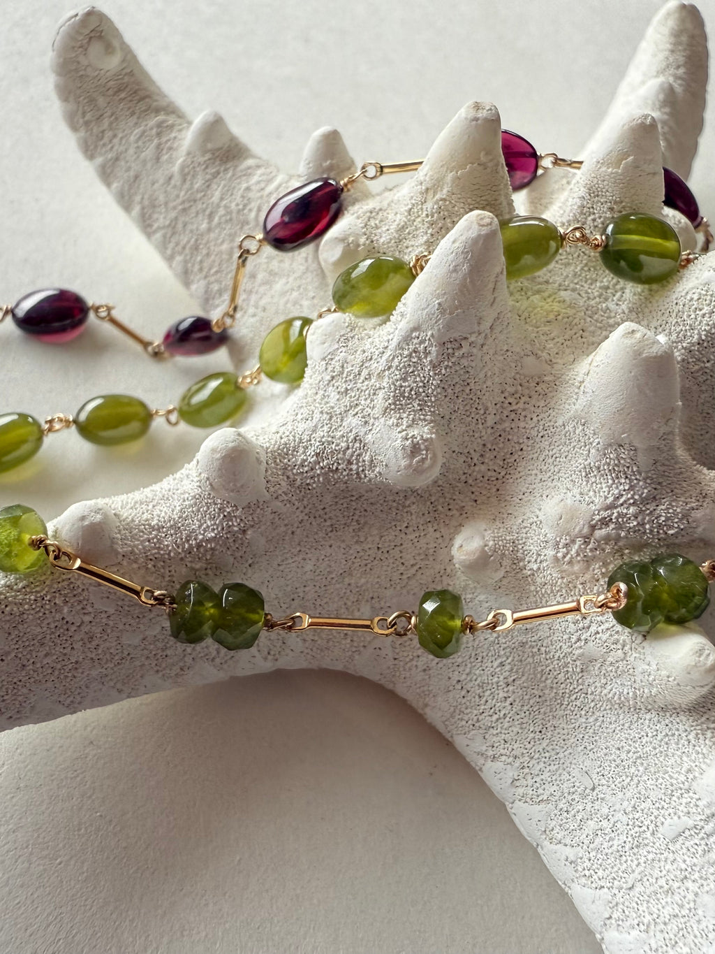 Bracelet Vesuvianite - Oval Beads