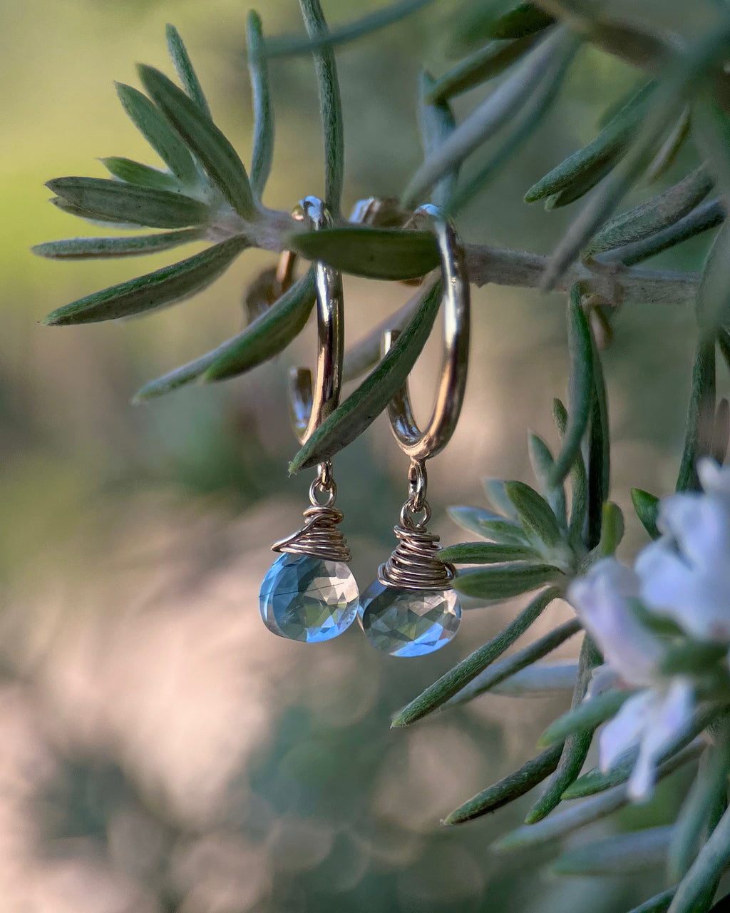 Nosy Be Tiny Hoop Aquamarine