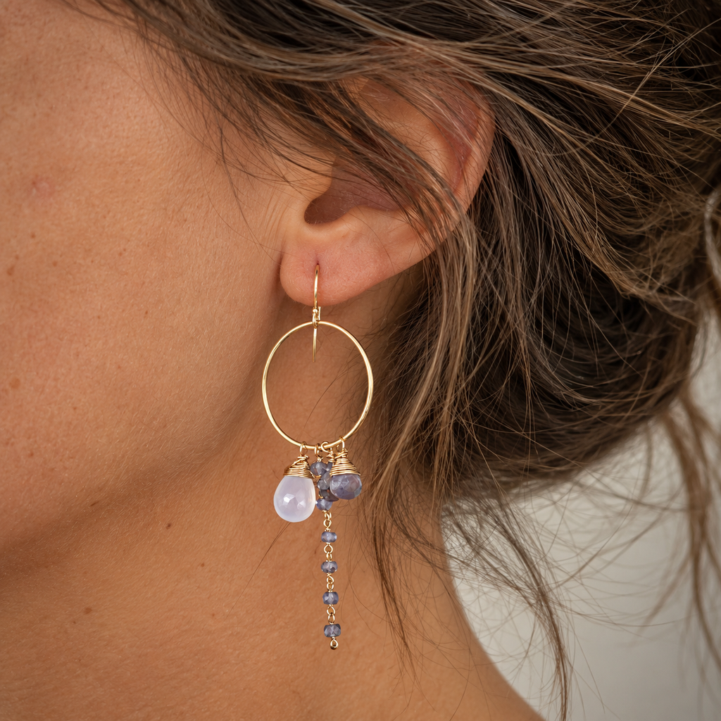 Honolulu Chalcedony Hoops