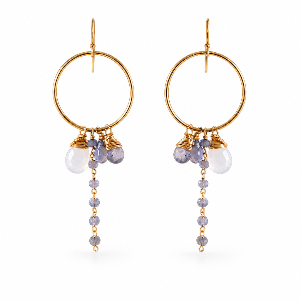 Honolulu Chalcedony Hoops