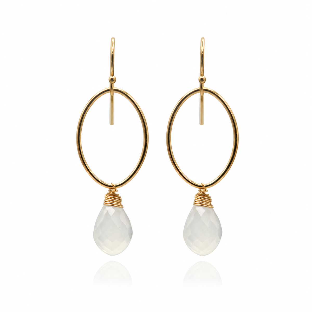 Kula White Moonstone Dangles