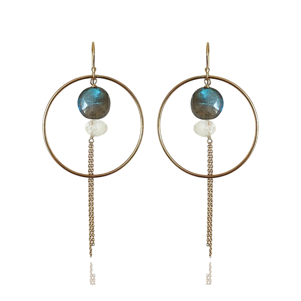Keokea Labradorite Hoops