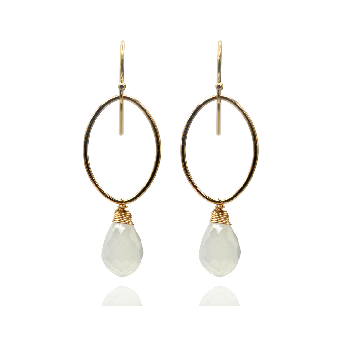 Kula White Moonstone Dangles