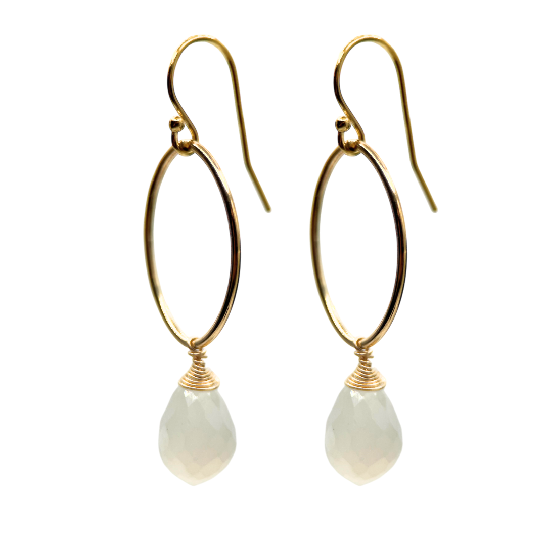 Kula White Moonstone Dangles