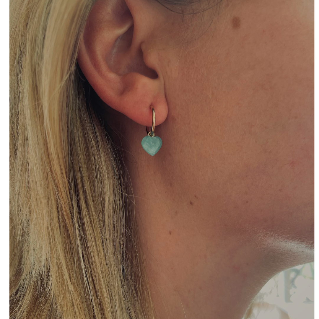 Namu Amazonite Heart Hoops