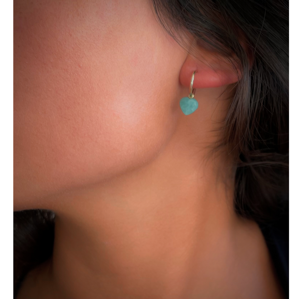 Namu Amazonite Heart Hoops