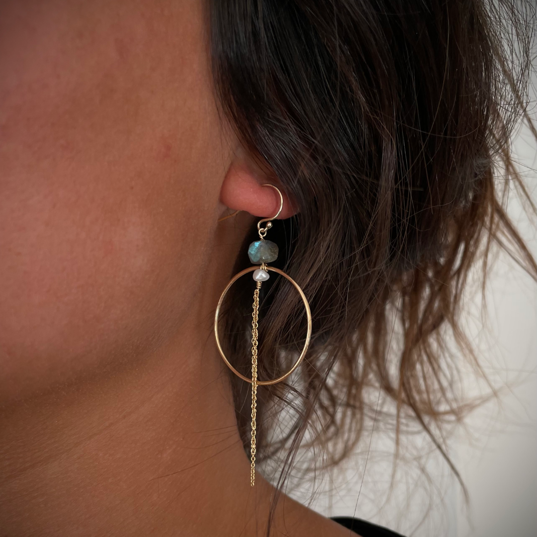 Napili Labradorite Hoops