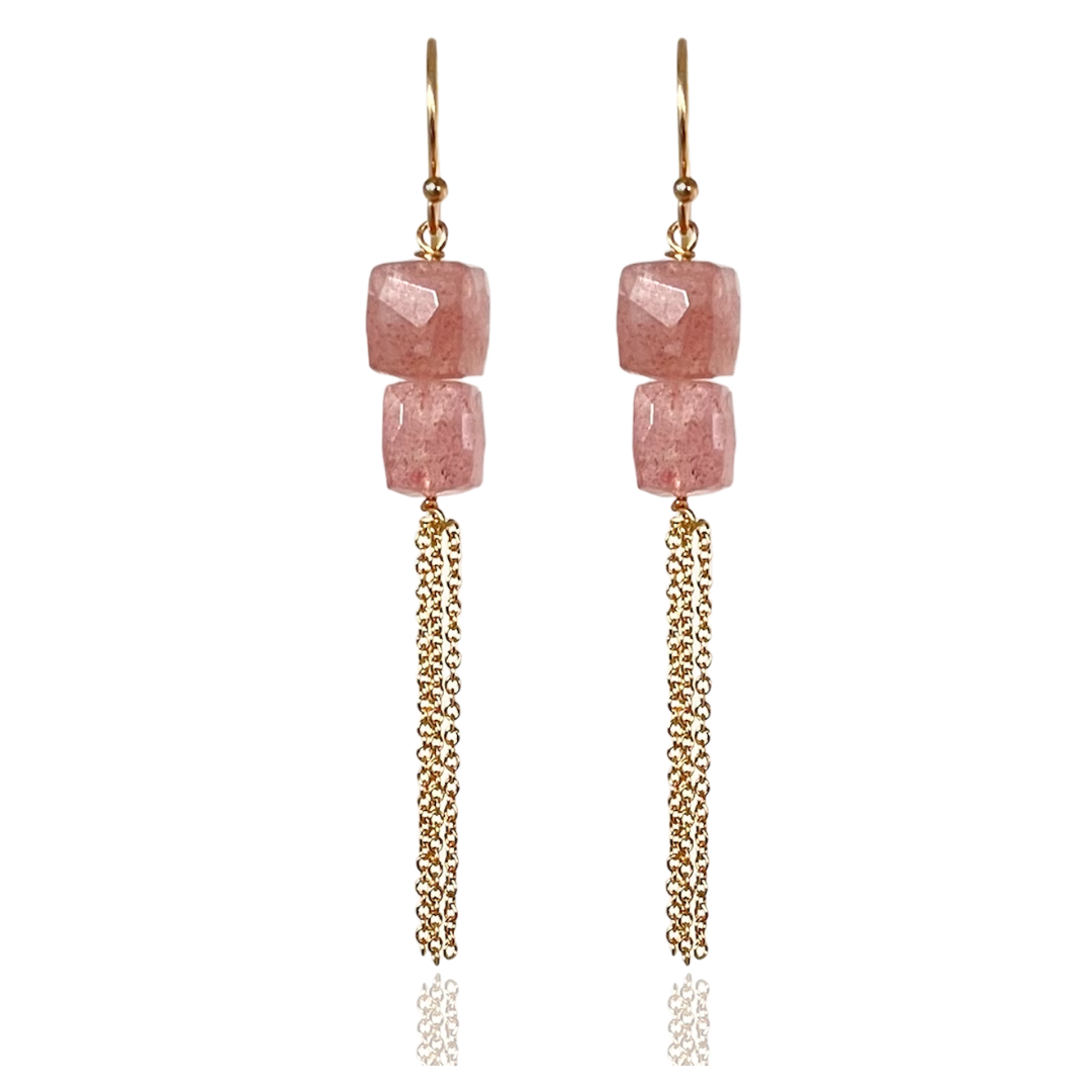 Paholoi Quartz fraise BO Pendantes