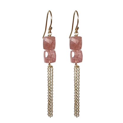 Paholoi Quartz fraise BO Pendantes