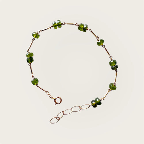 Bracelet Vesuvianite - Faceted Beads