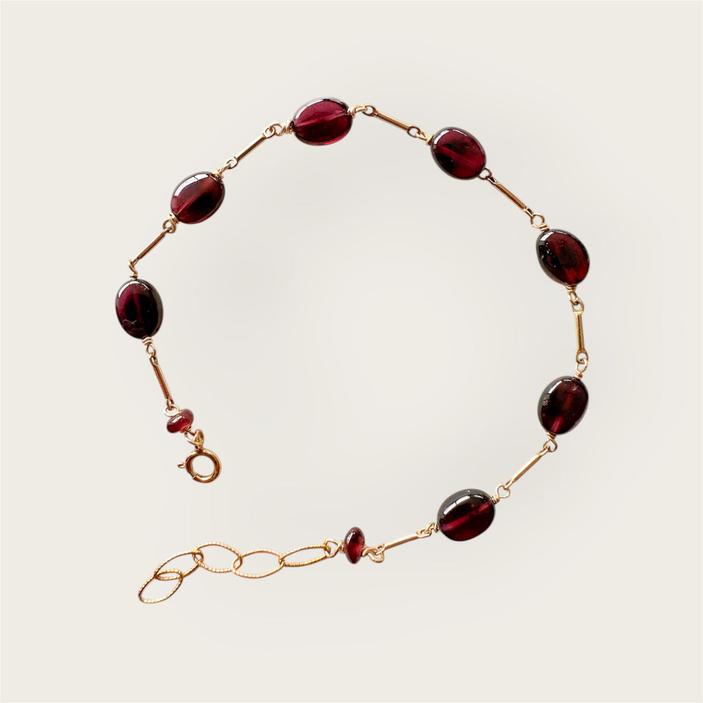 Bracelet Garnet Oval - Smooth Beads