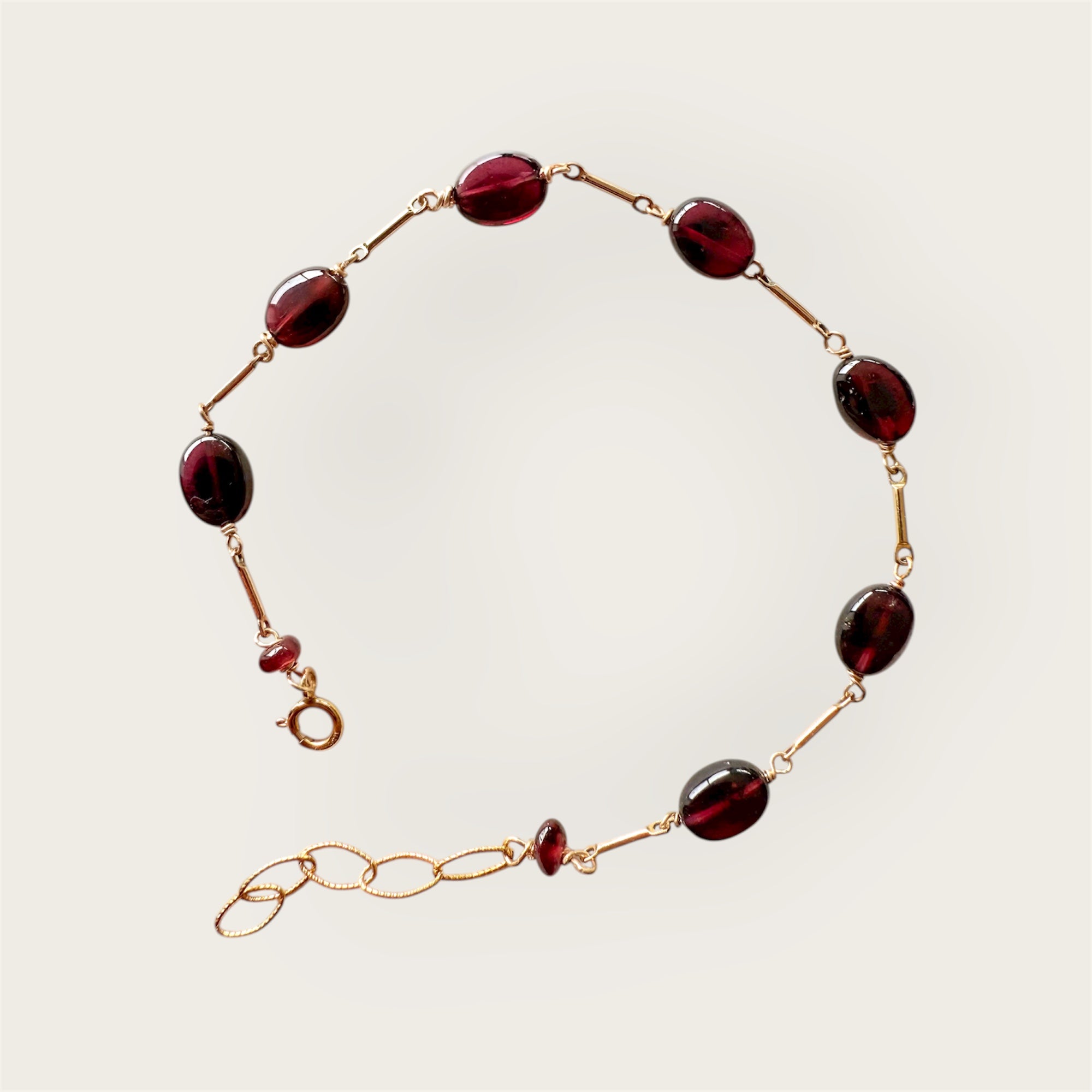 Bracelet Garnet Oval - Smooth Beads