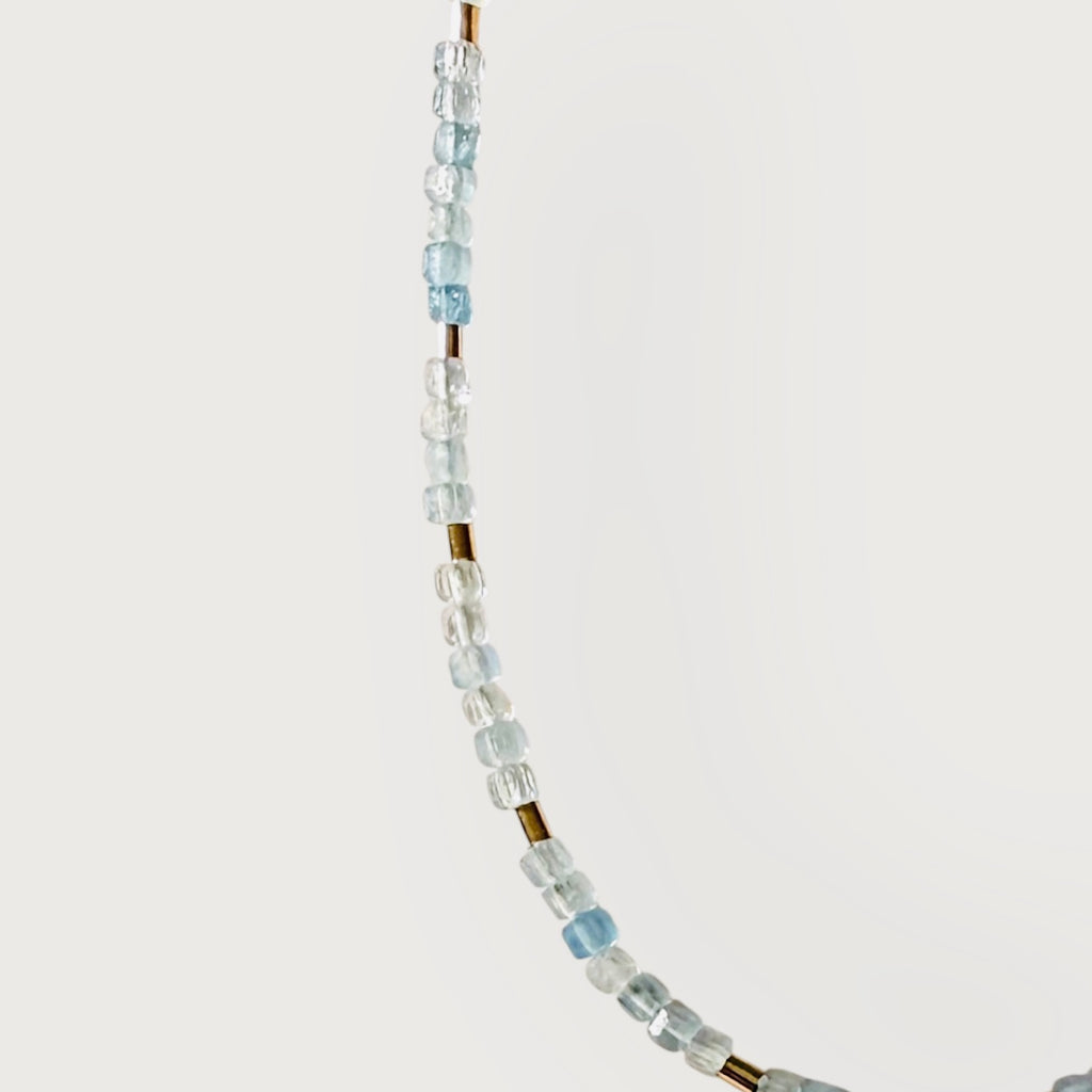 Necklace Aquamarine Dice