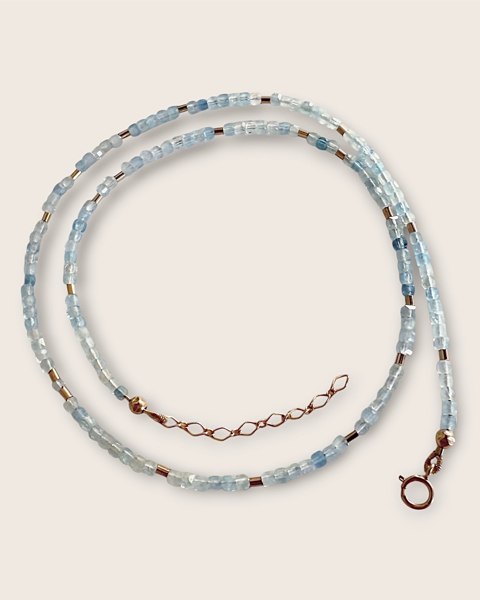 Necklace Aquamarine Dice