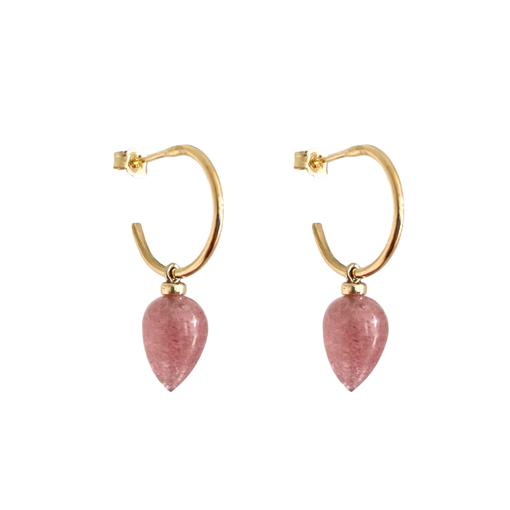 Vava Strawberry Quartz Hoops