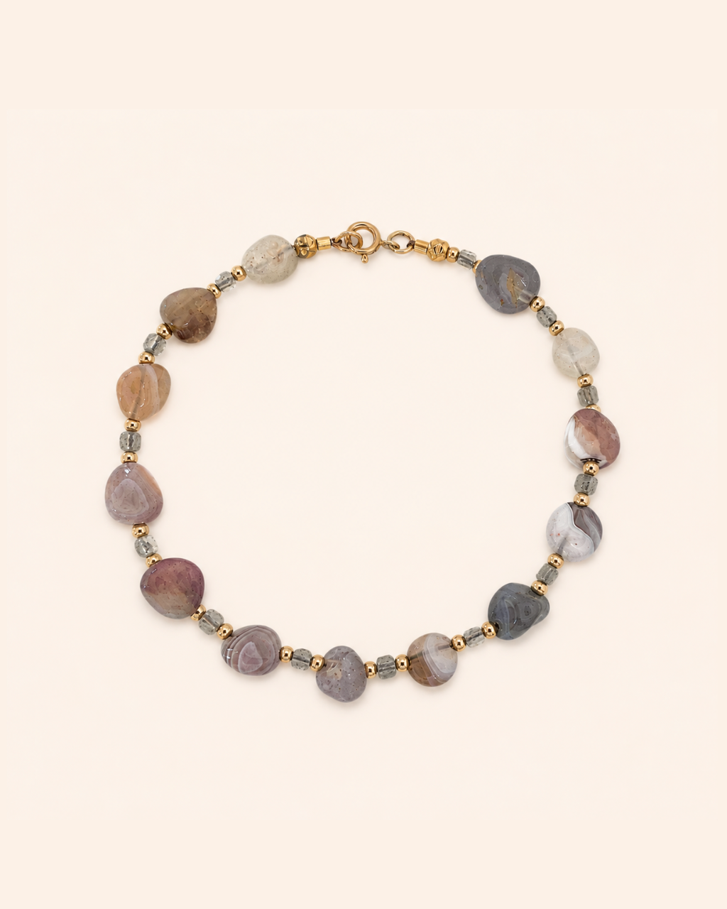 Muna Agate Bostwana / Labradorite Bracelet