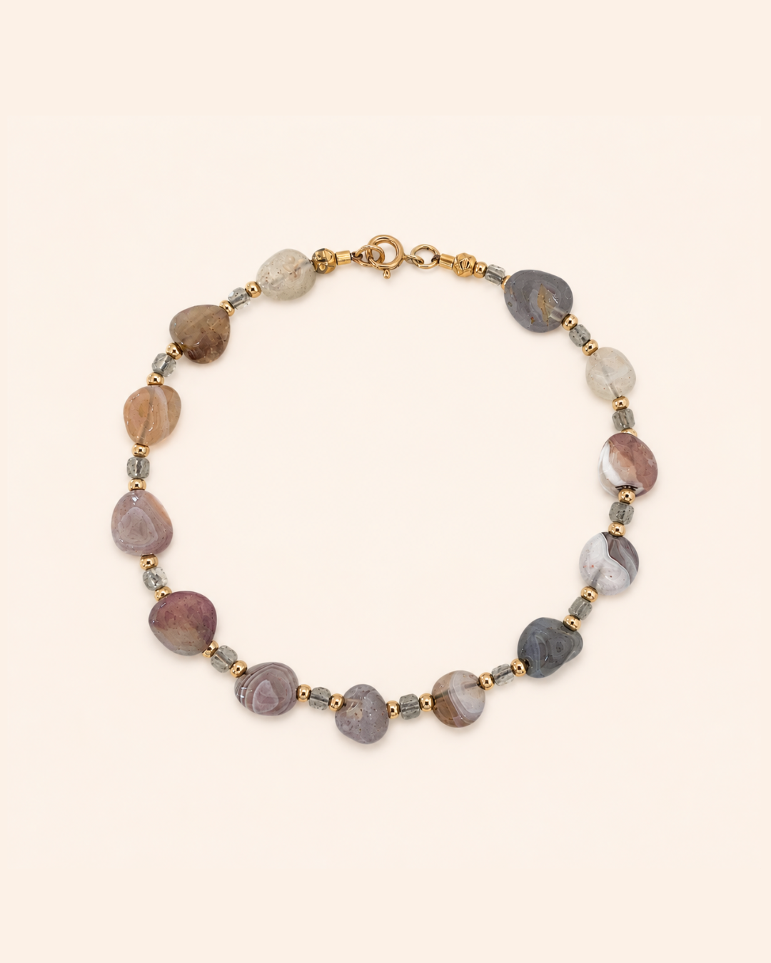 Muna Agate Bostwana / Labradorite Bracelet