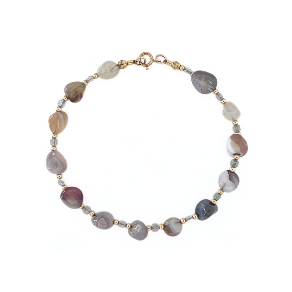 Muna Botswana Agate / Labradorite Bracelet